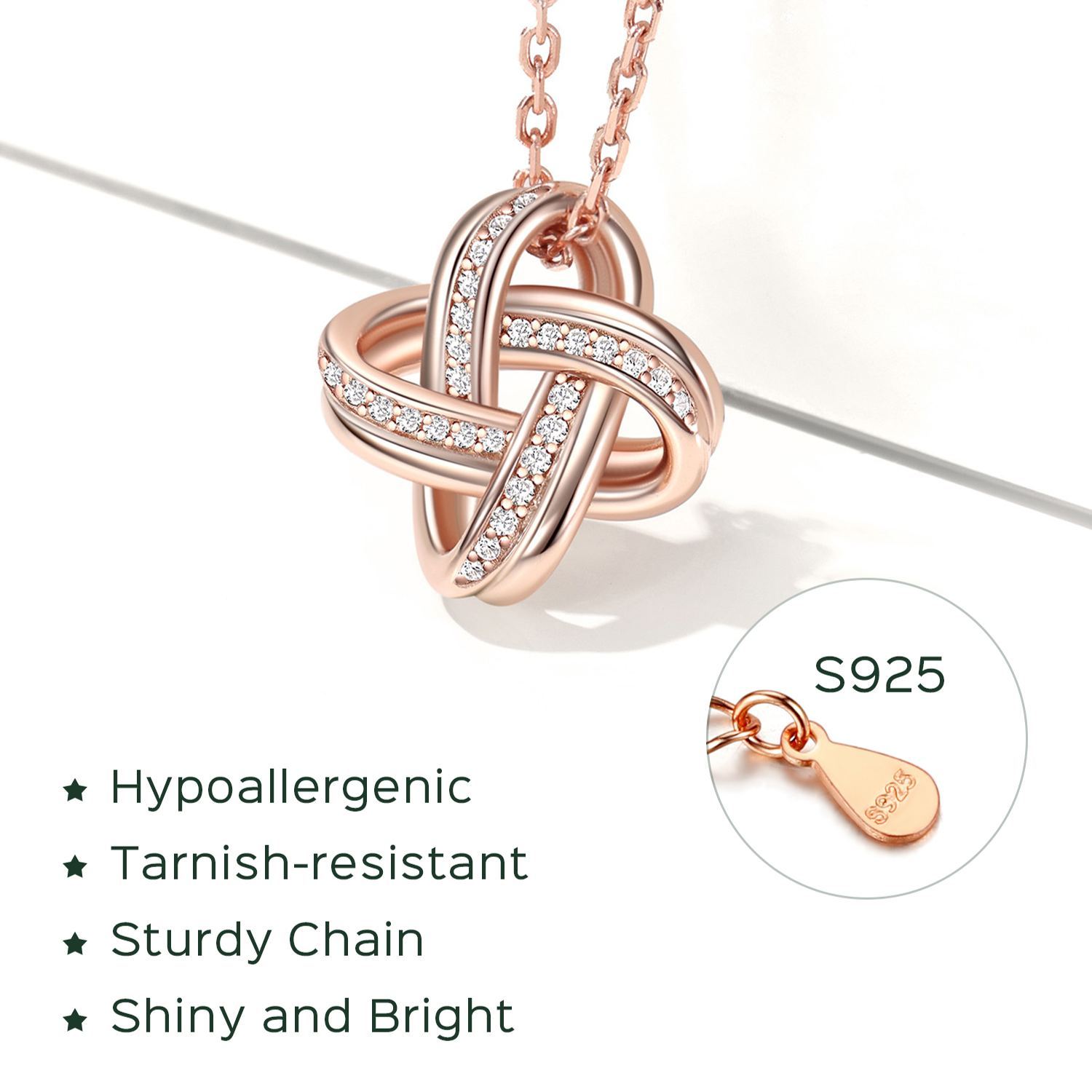 Quadruple Love Knot Necklace detail