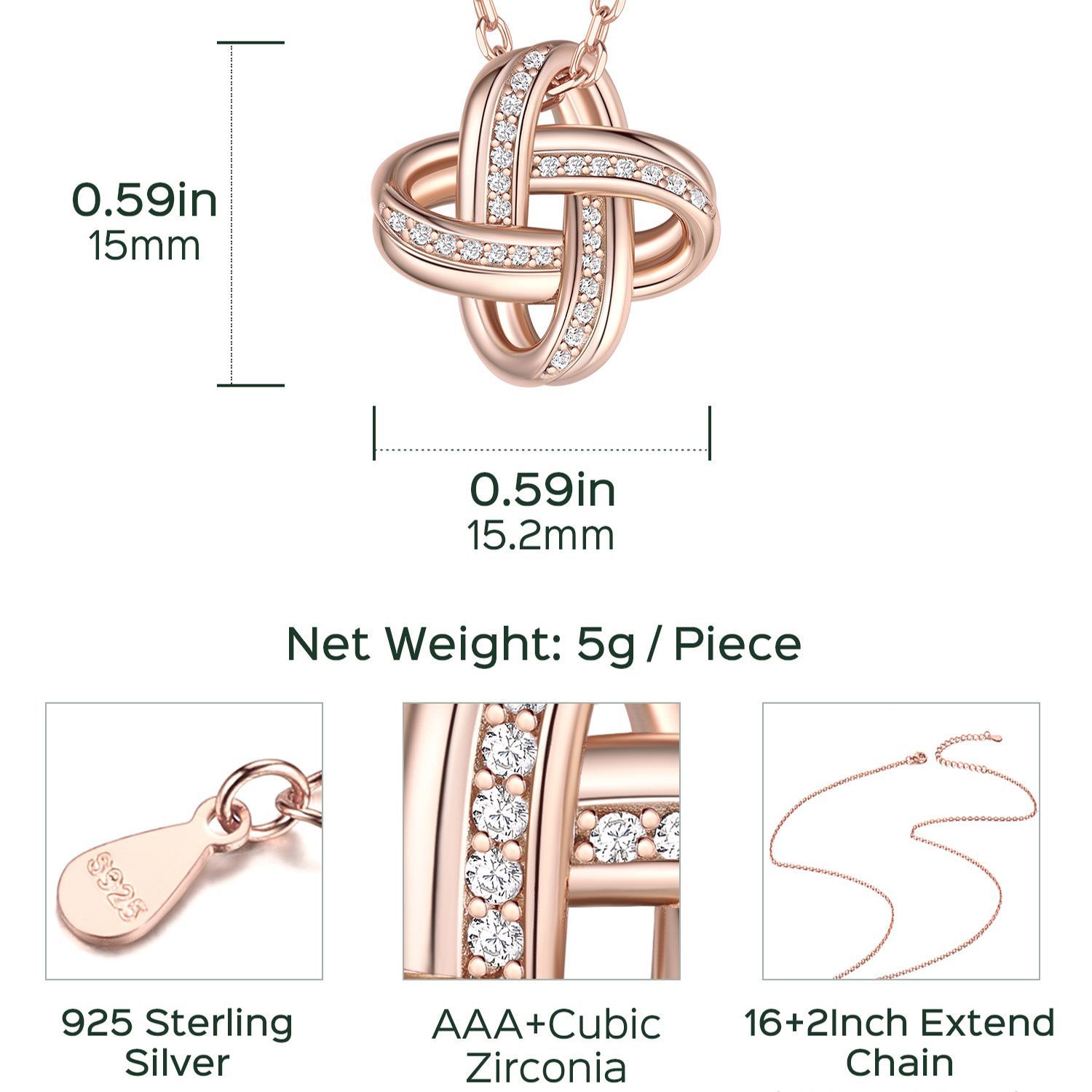 Quadruple Love Knot Necklace size 