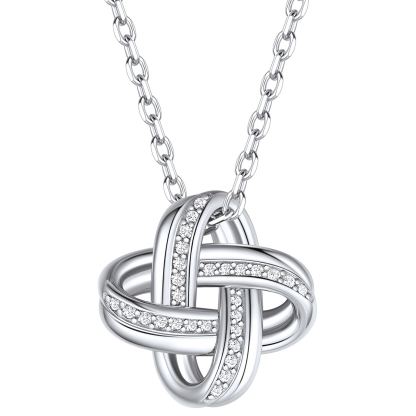 925 Sterling Silver Quadruple Love Knot Necklace
