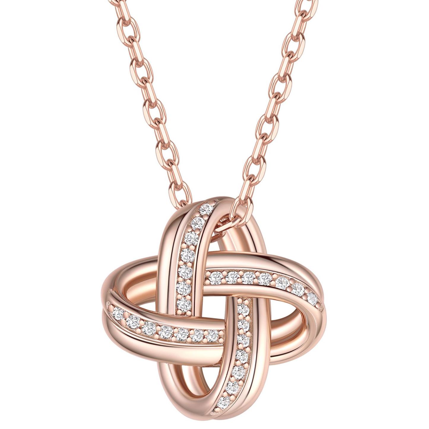 925 Sterling Silver Quadruple Love Knot Necklace