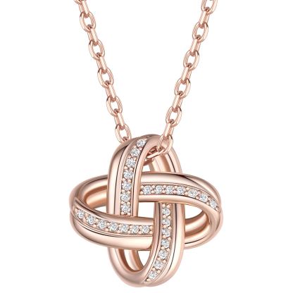 925 Sterling Silver Quadruple Love Knot Necklace