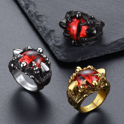 Biker Eye of Sauron Ring Dragon Claw Ring For Men
