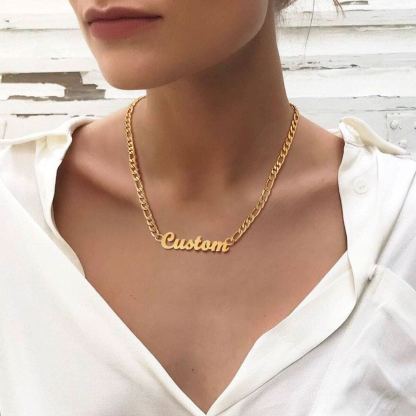 women wearing Custom Name Necklace 