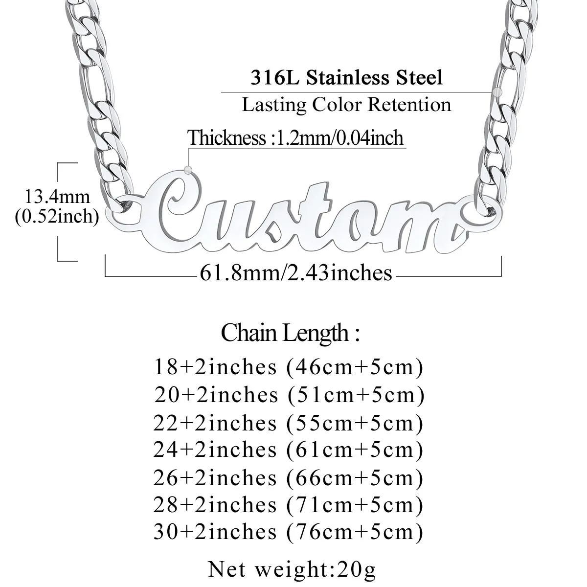 Custom Name Figaro Necklace for Women