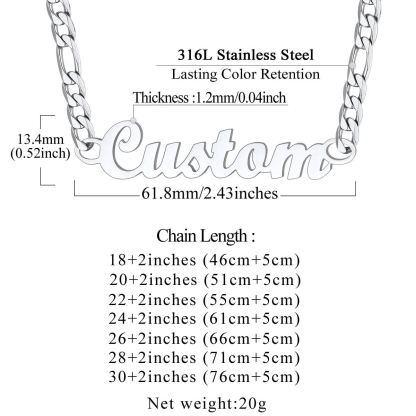 Custom Name Figaro Necklace for Women
