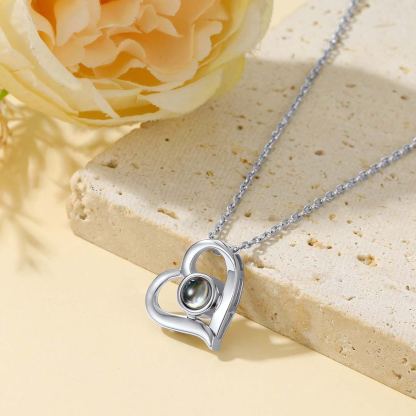Personalized Projection Necklace Heart rolo chain