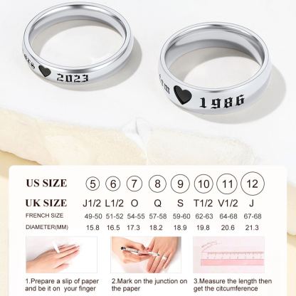 Custom Name Matching Commitment Promise Rings SIZE SUIGE