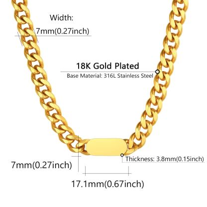 Custom Cuban Chain Choker Necklace size