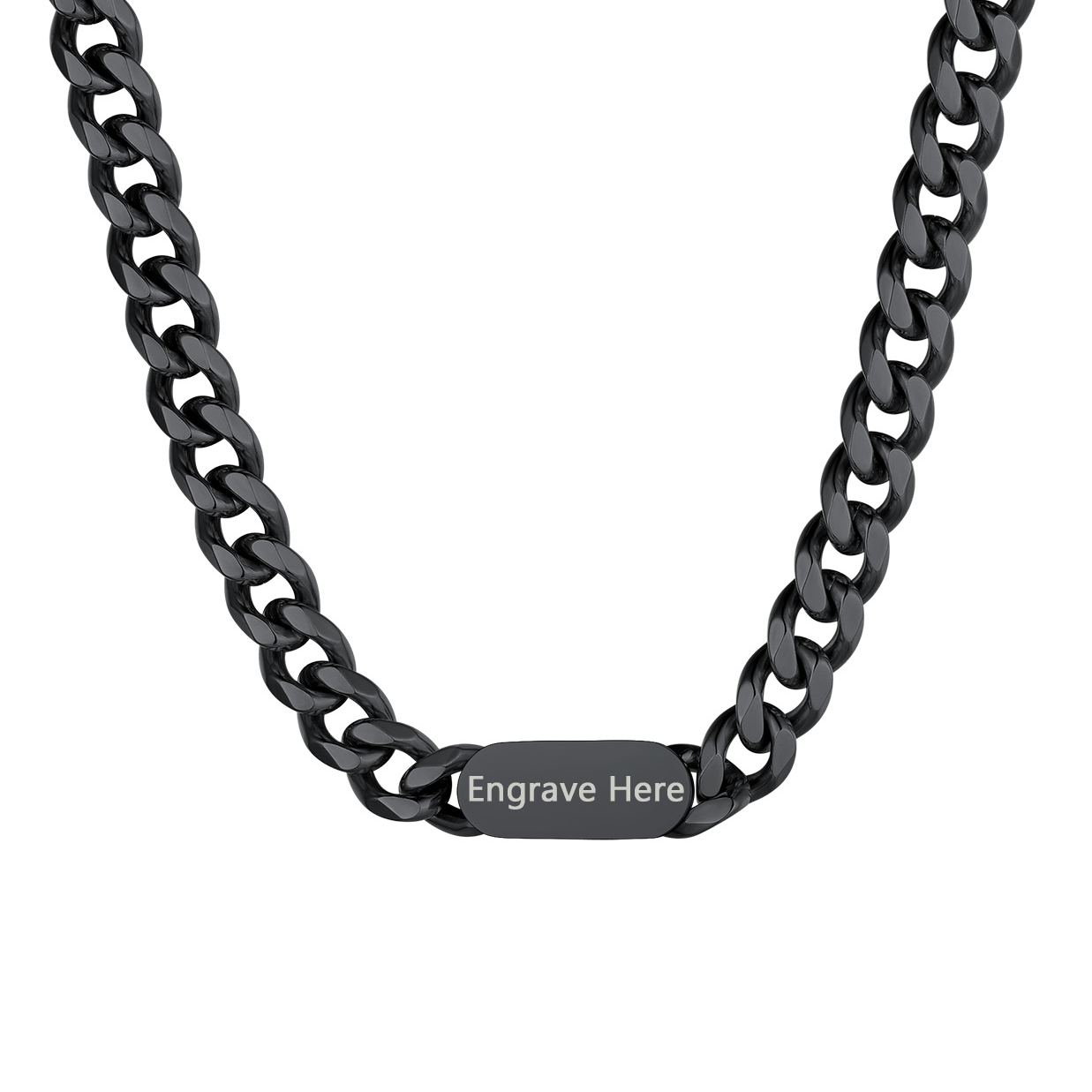 Custom Cuban Chain Choker Necklace black plated