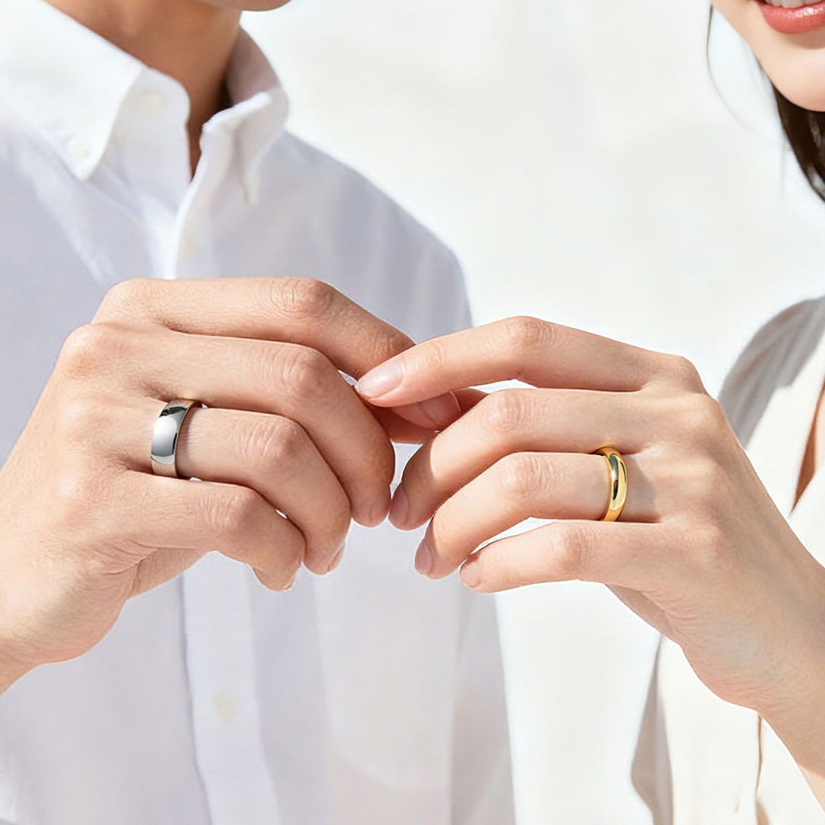Personalized Minimalist Wedding Band Ring for couple