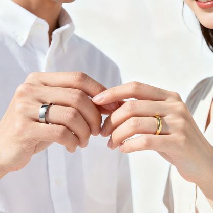 Personalized Minimalist Wedding Band Ring for couple