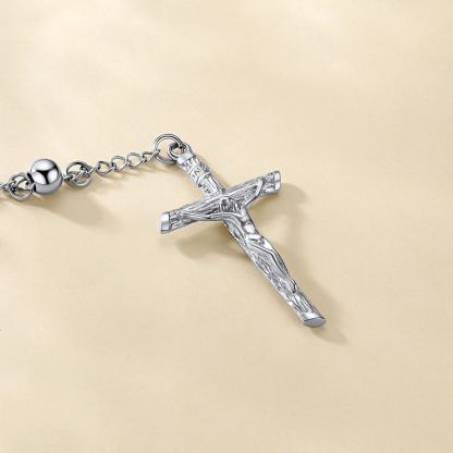 Catholic Virgin Mary Rosary Necklace for Men Women