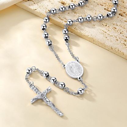 Catholic Virgin Mary Rosary Necklace for Men Women