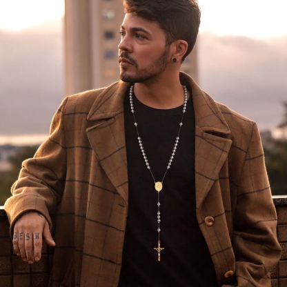 Catholic Virgin Mary Rosary Necklace for Men Women