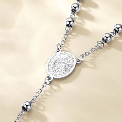 Catholic Virgin Mary Rosary Necklace for Men Women
