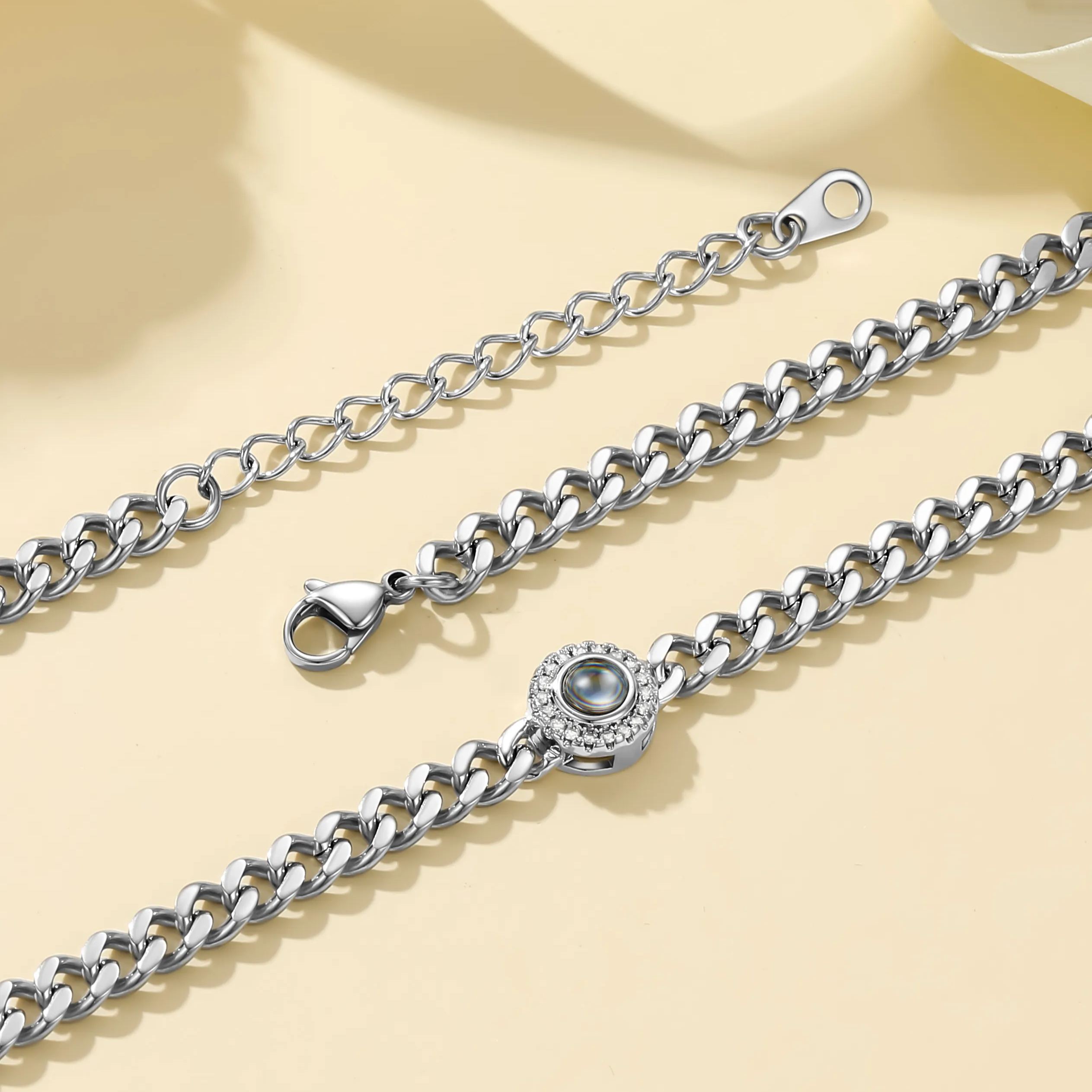 Personalized Photo Projection Chain Bracelet Gift for Women 