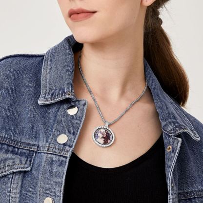 Personalized Photo  Heart Pendant Necklace for Men Women