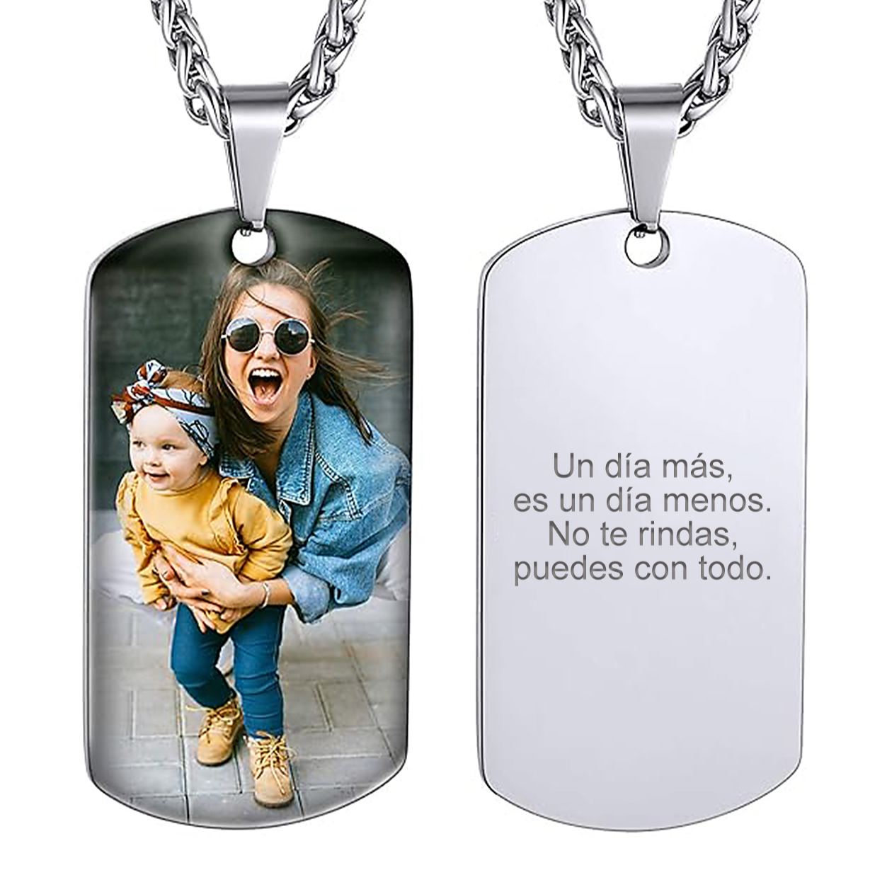 Custom Photo Text Engraved  Necklace for Men
