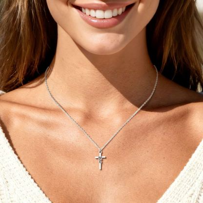Custom Stainless Steel Cross Name Necklace Gift for Women