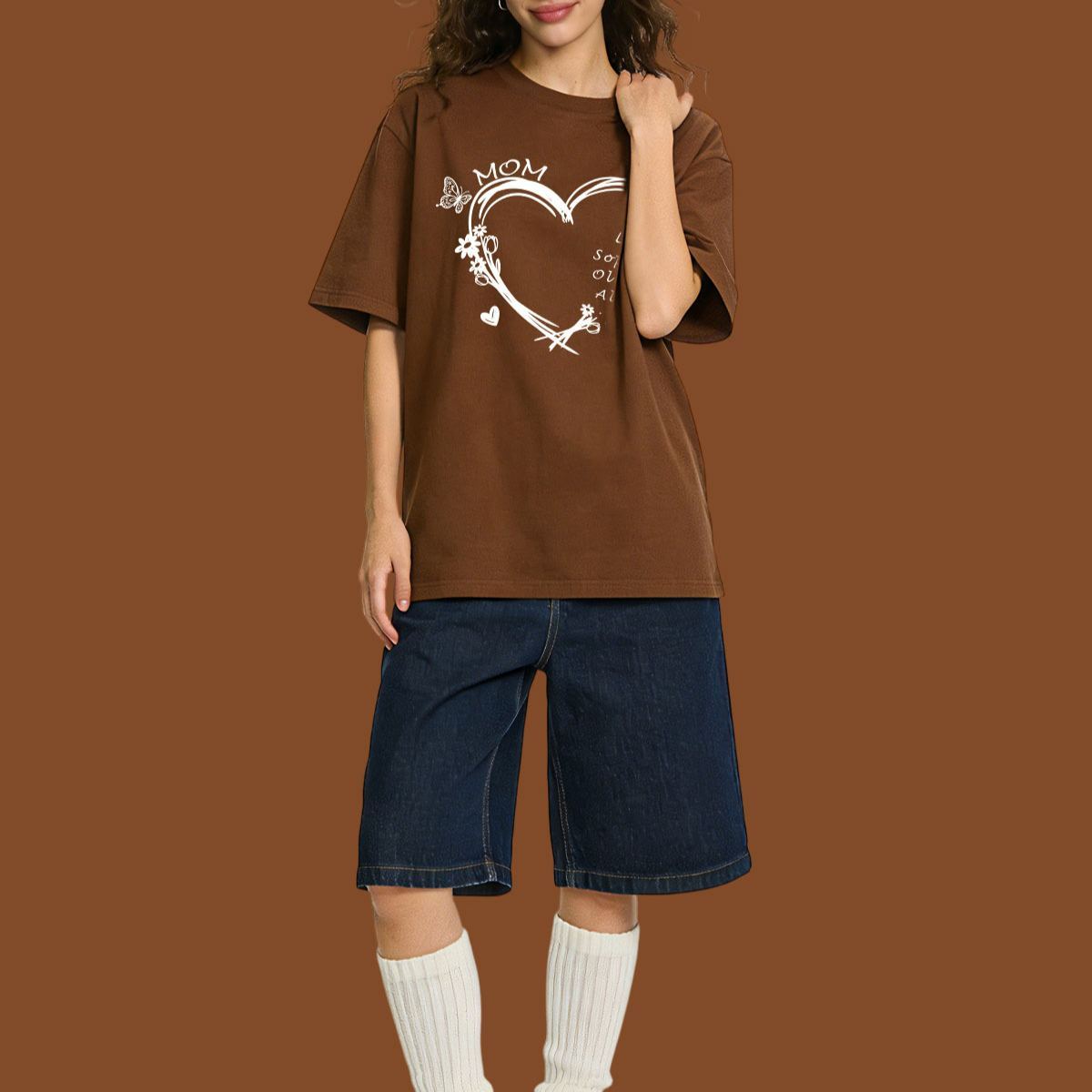Personalized Heart & Name T-Shirt Gfit for Mom