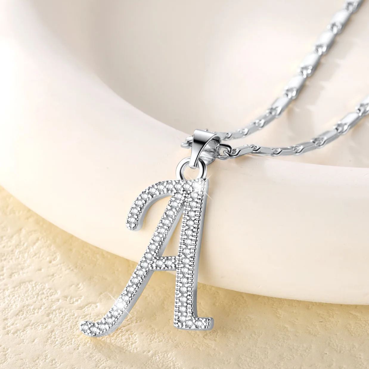 Delicate Initial Necklace for Women A
