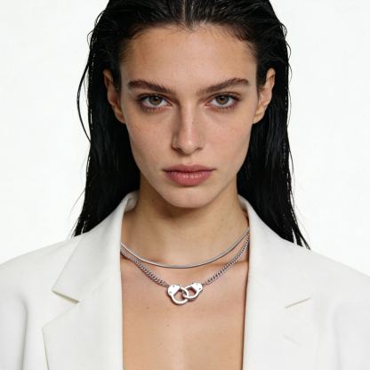 4MM Custom Handcuff Couple Necklace for women