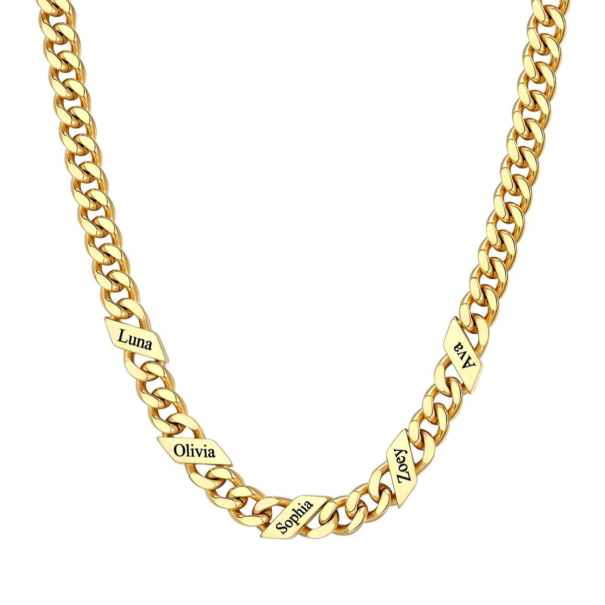 Names Cuban Chain Necklace 7/9/12MM