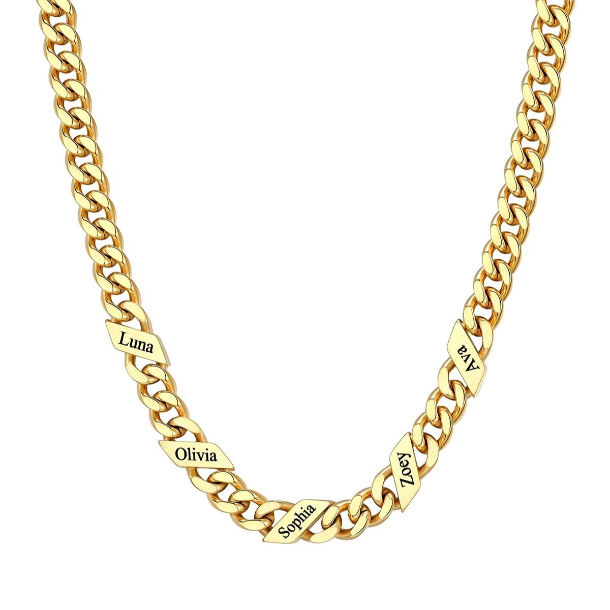 Names Cuban Chain Necklace 7/9/12MM