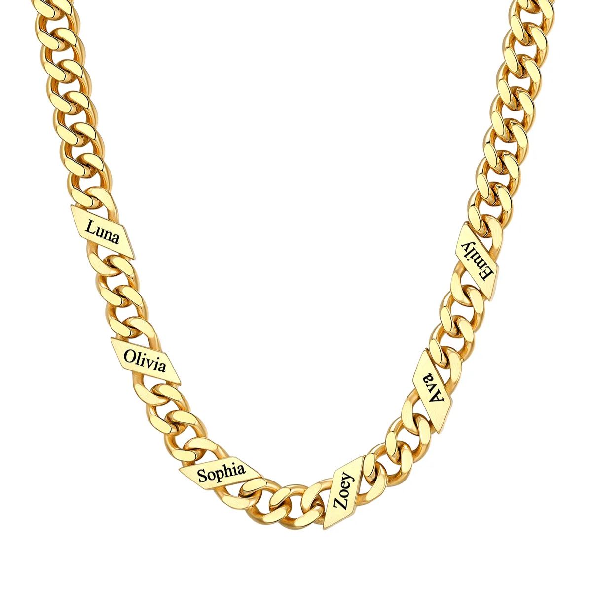 Custom Names Cuban Chain Necklace 7/9/12MM