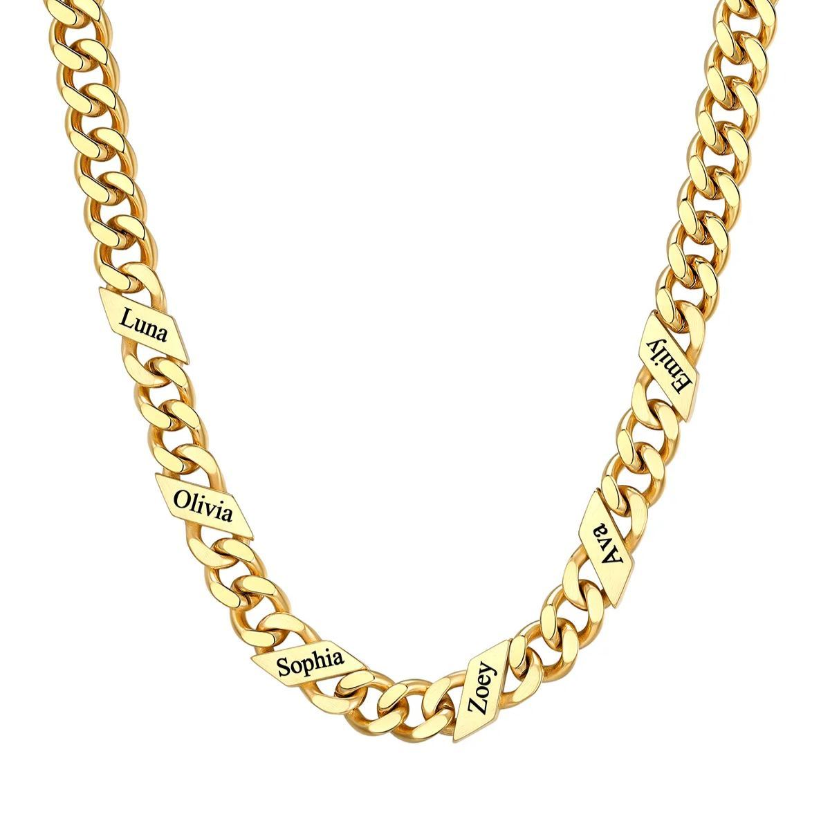 Custom Names Cuban Chain Necklace 7/9/12MM