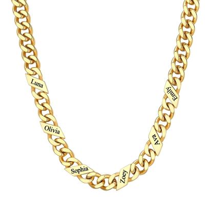 Custom Names Cuban Chain Necklace 7/9/12MM
