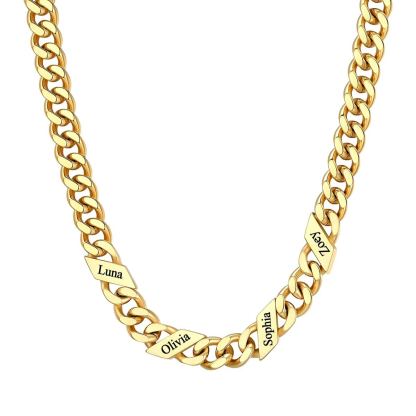 Custom Names Cuban Chain Necklace 7/9/12MM