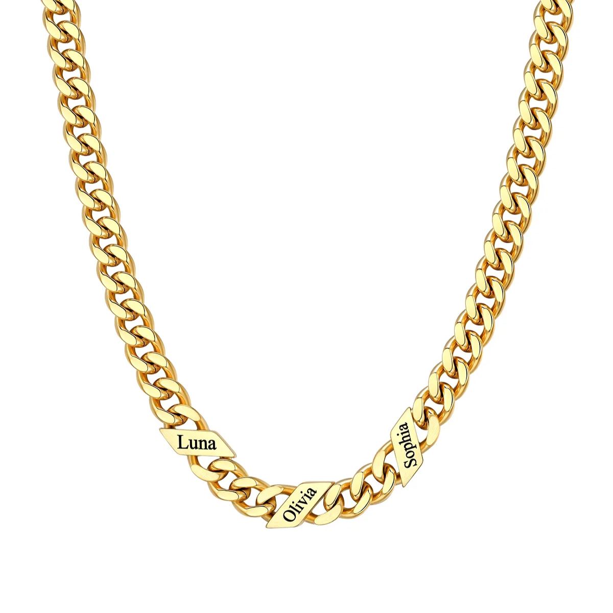 Custom Names Gold Chain Necklace 7MM