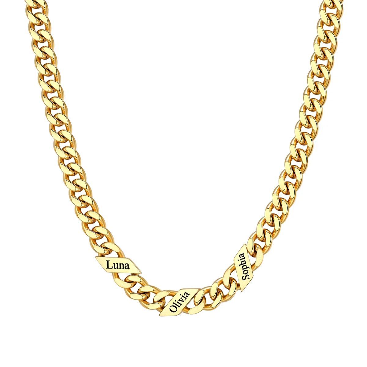 Custom Names Gold Chain Necklace 7MM