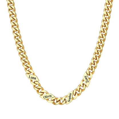 Custom Names Cuban Chain Necklace 7/9/12MM