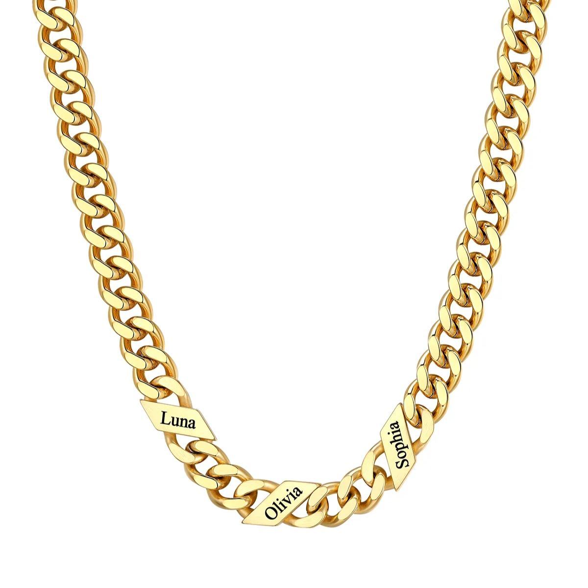 Custom Names Cuban Chain Necklace 7/9/12MM