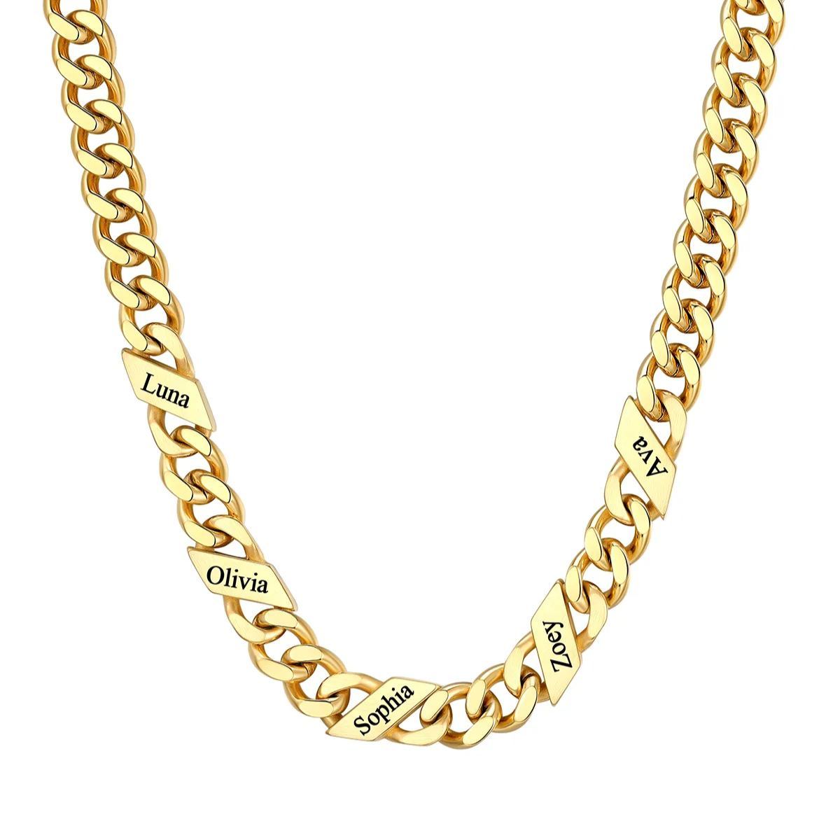 Custom Names Cuban Chain Necklace 7/9/12MM