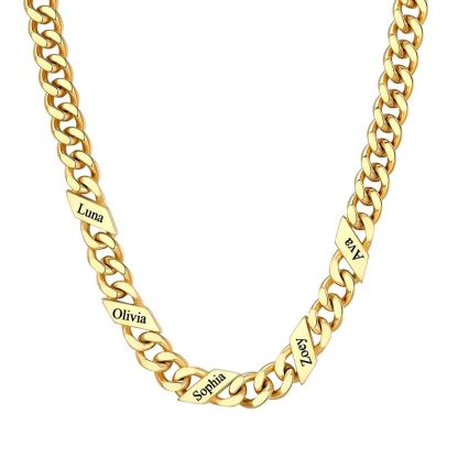 Custom Names Cuban Chain Necklace 7/9/12MM