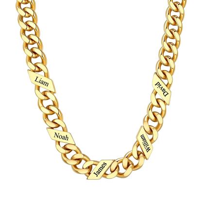 Custom Names Cuban Chain Necklace 7/9/12MM