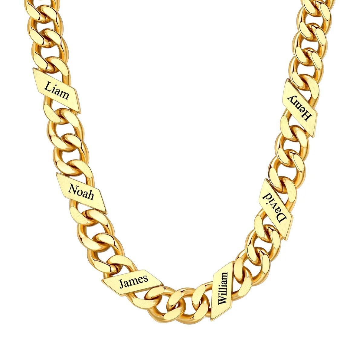 Custom Names Cuban Chain Necklace 7/9/12MM