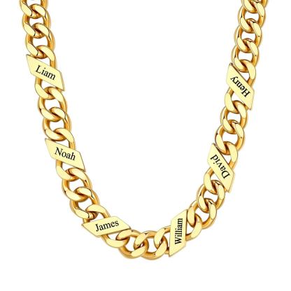Custom Names Cuban Chain Necklace 7/9/12MM
