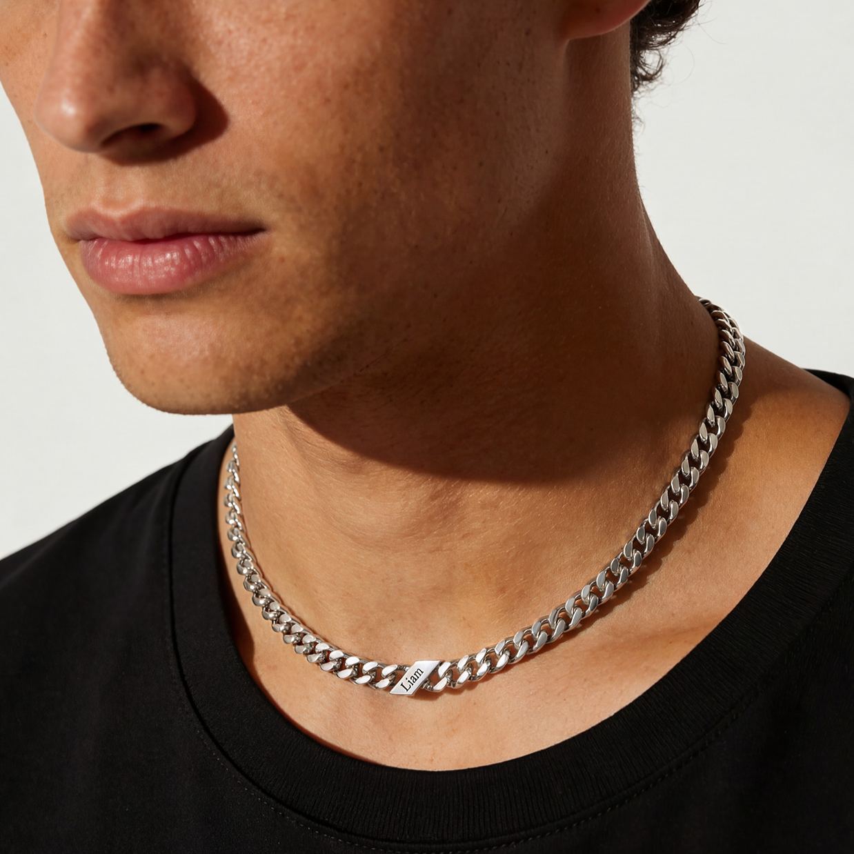 Custom Names Cuban Chain Necklace 7/9/12MM Gift for Boyfriend