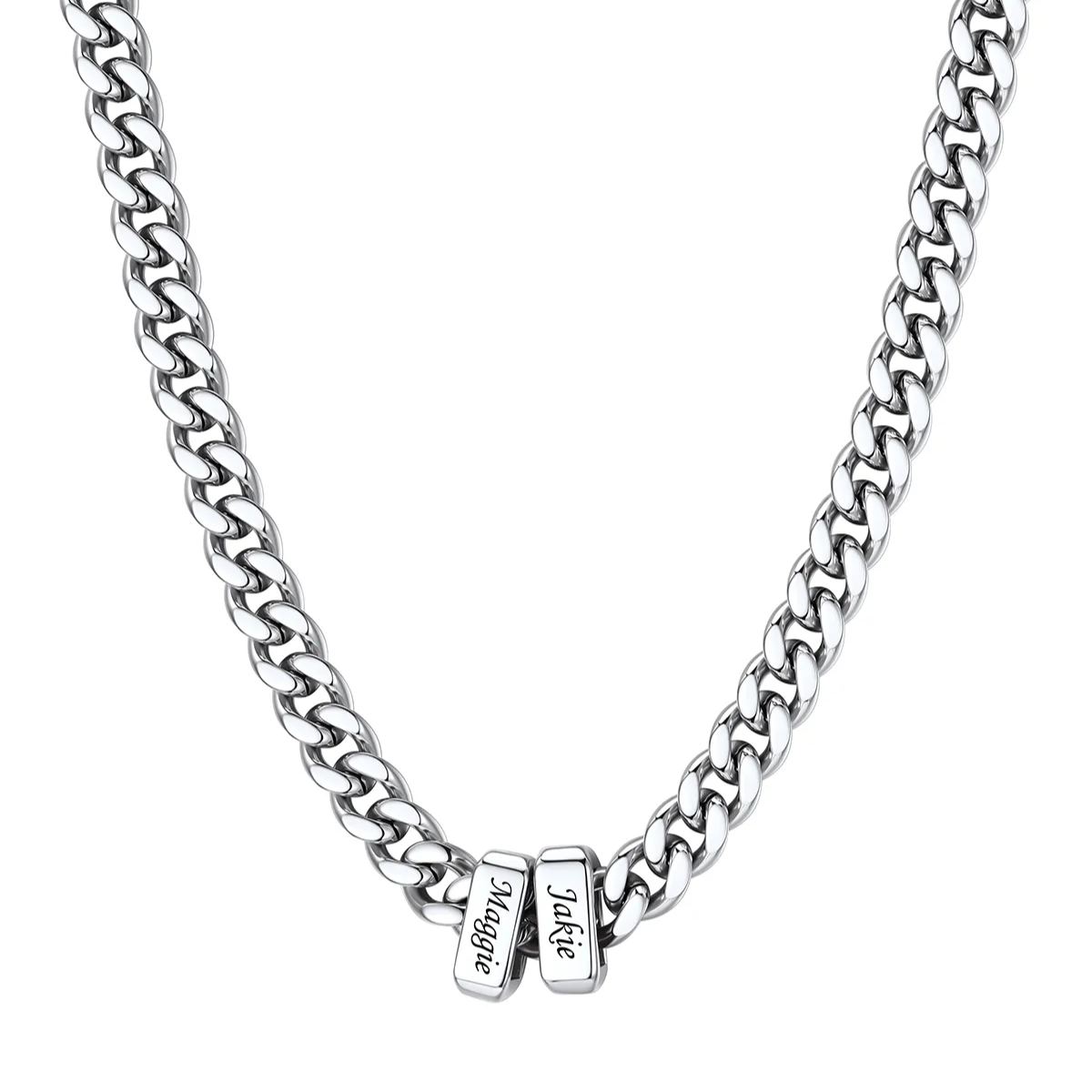 Personalized Name Cuban Link Necklace 7mm 2 names