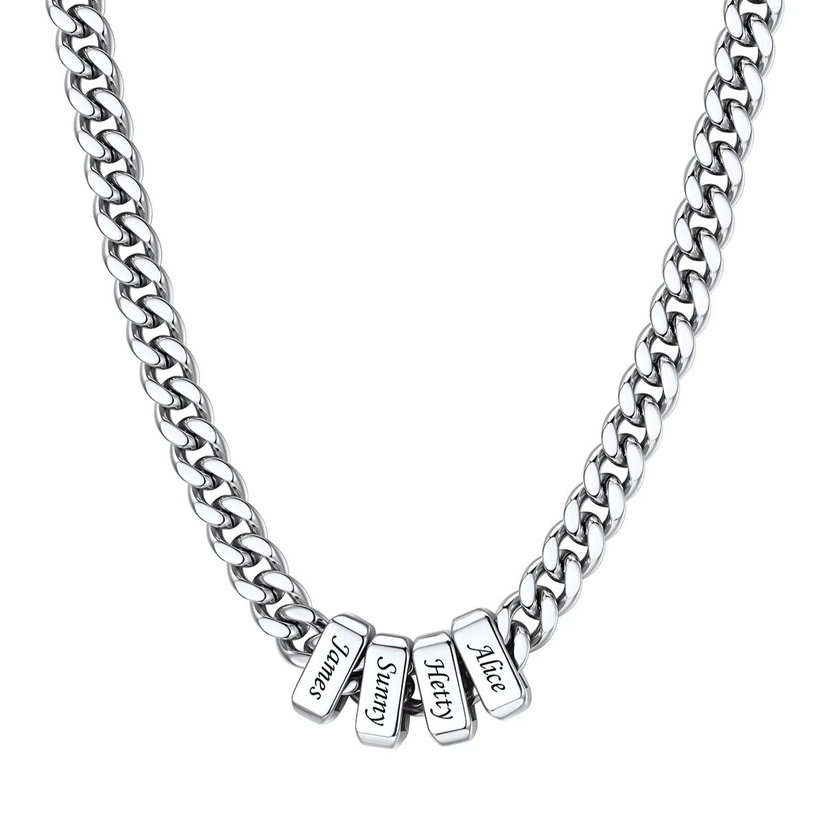 Personalized 4 Names Cuban Link Necklace