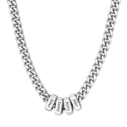 Personalized 4 Names Cuban Link Necklace