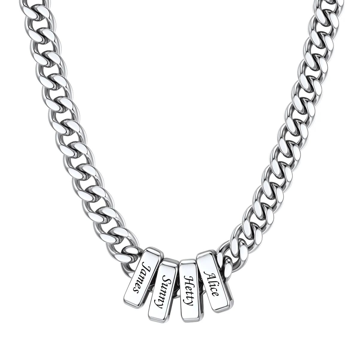Personalized 4 Names Cuban Link Necklace