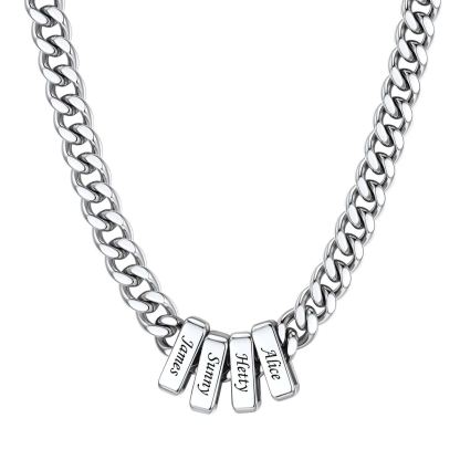 Personalized 4 Names Cuban Link Necklace