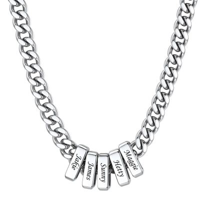 Personalized 5 Name Cuban Link Necklace 9,,