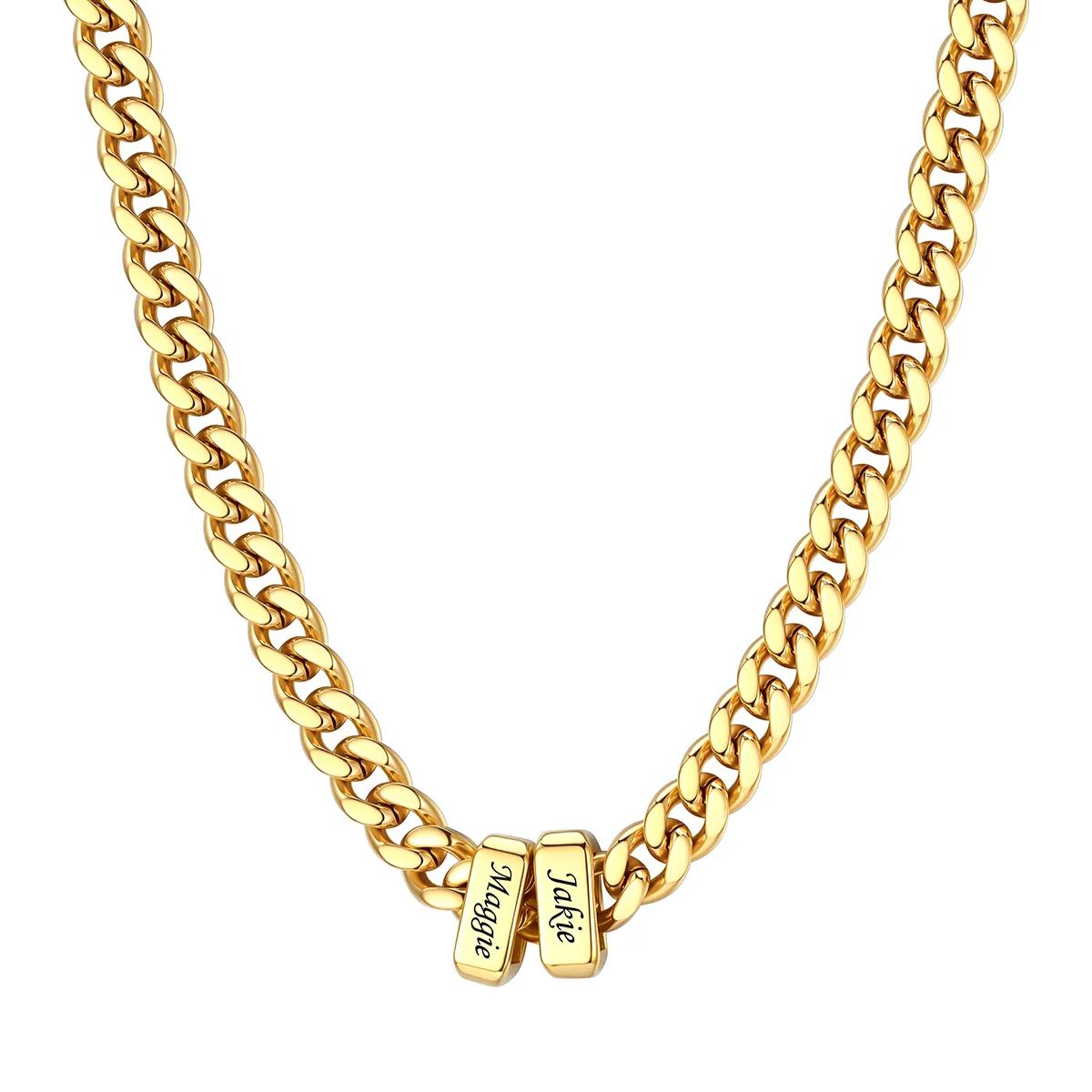 Gold Personalized Name Cuban Link Necklace