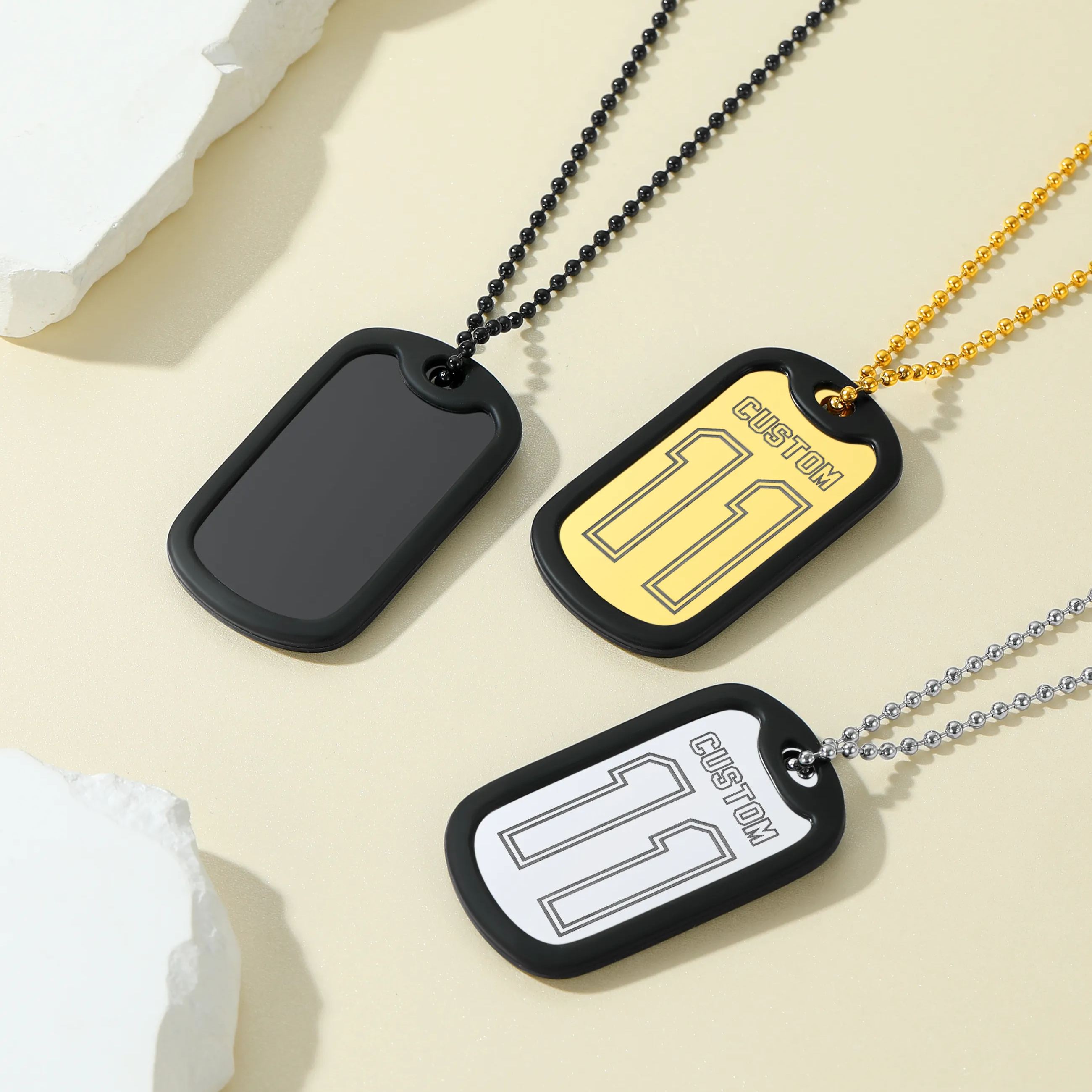 Personalised Number Dog Tag Necklace for husband